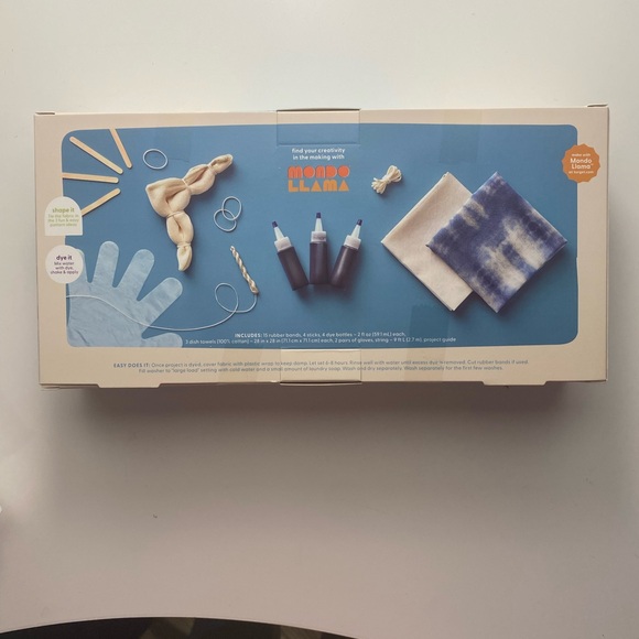 Mondo Llama Shibori Dye Kit – 3 Towels, Indigo Dye, DIY Craft Set - Picture 2 of 2